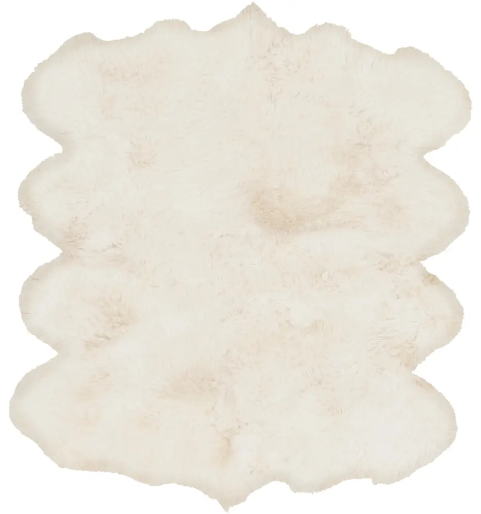 Sheepskin SHS-9600 Ivory Cow Hide Leather Rug
