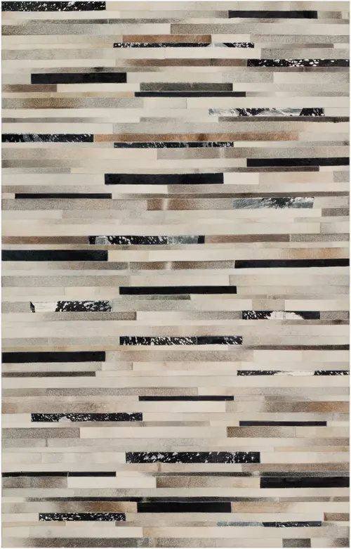 Surya Trail TRL-1120 Black Cow Hide Abstract Rug