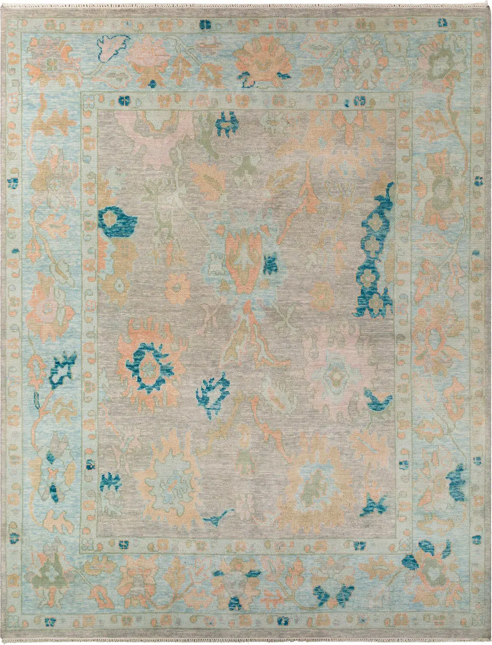 Modern Loom Ushak USK-2301 Multi-Colored Hand Knotted Wool Rug