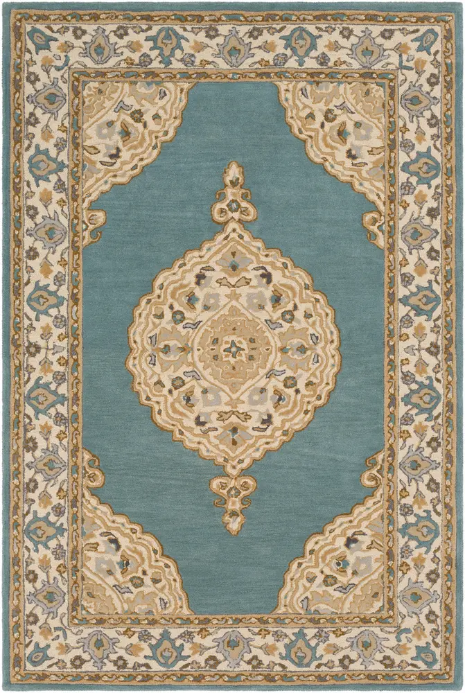 Viva VVA-1004 Teal Wool Traditional Rug