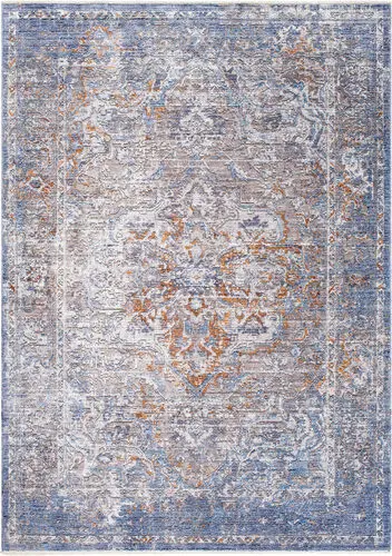 Wonder WAM-2303 Navy Patterned Synthetic Rug Product Image