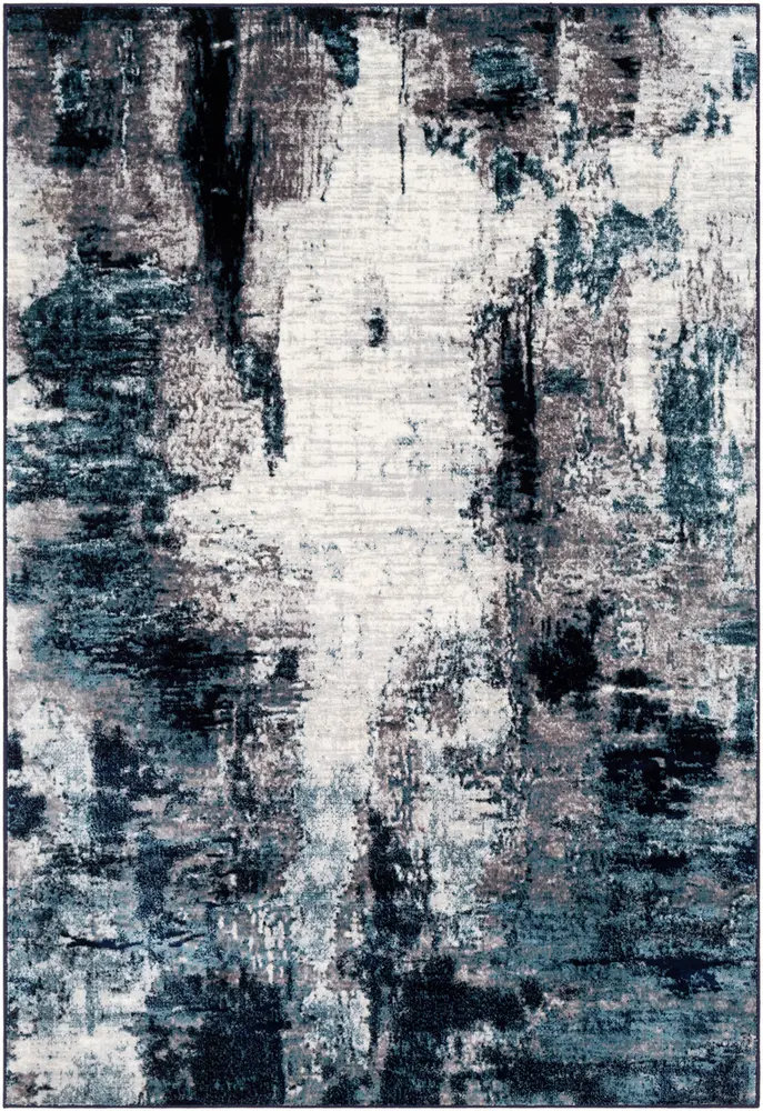 Wanderlust WNL-2309 Aqua Abstract Synthetic Rug