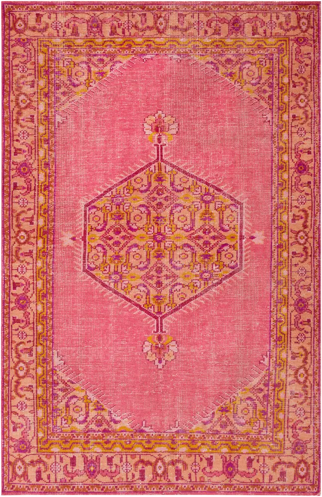 Zahra ZHA-4005 Bright Pink Traditional Wool Rug