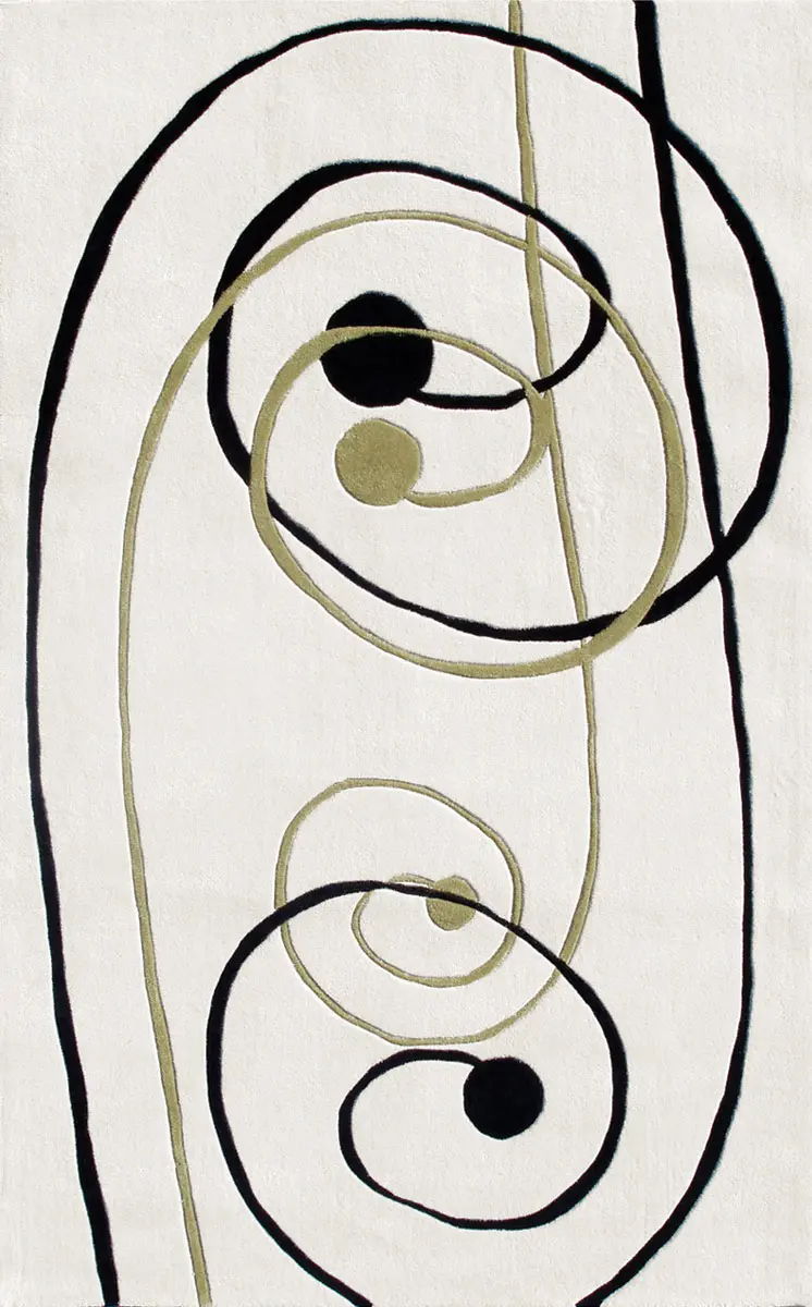 Modern Loom White Abstract Rug 2