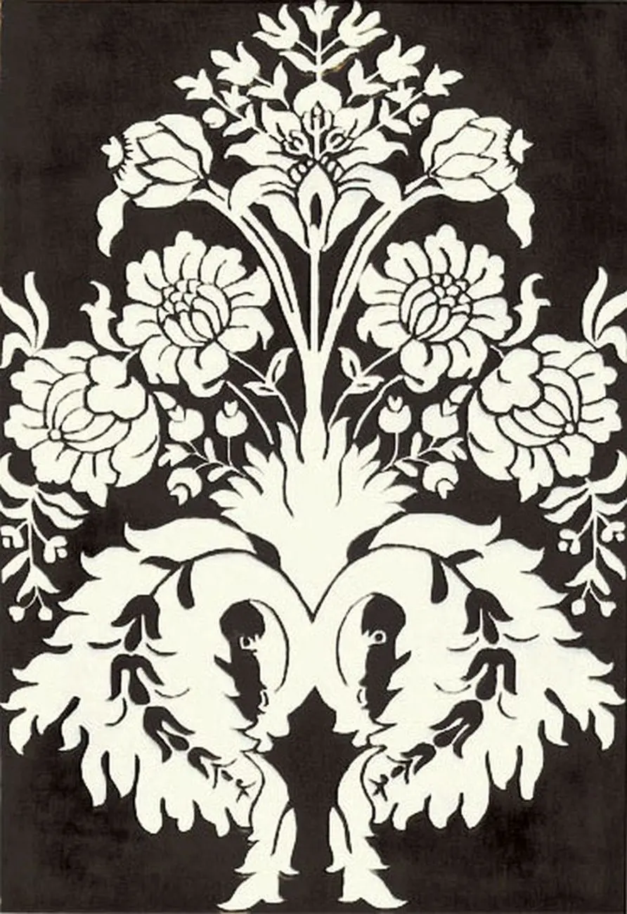 Modern Loom Black Floral Rug