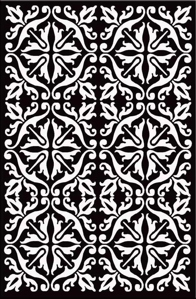 Modern Loom Black Patterned Rug