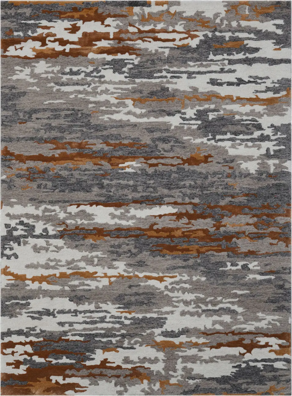 Modern Loom Abstract Multi-Colored Hand Tufted Silk Rug