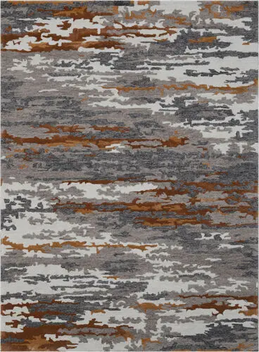 Modern Loom Abstract Multi-Colored Hand Tufted Silk Rug