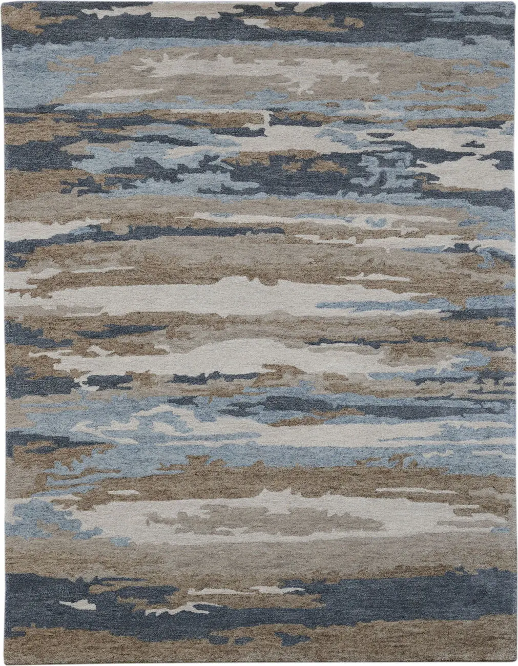 Modern Loom Abstract Multi-Colored Hand Tufted Silk Rug