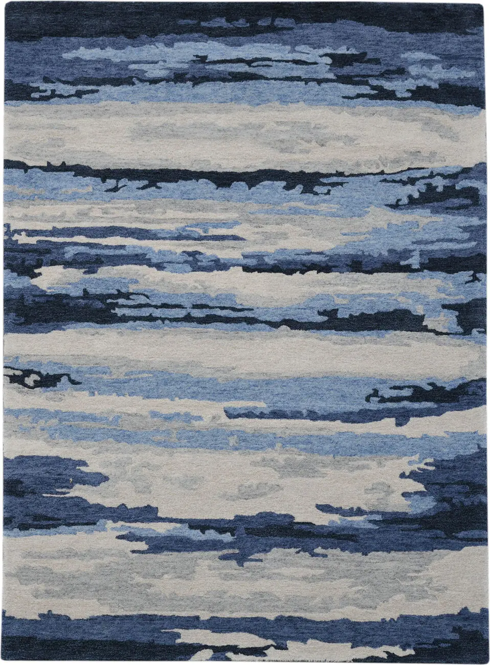 Modern Loom Abstract Multi-Colored Hand Tufted Silk Rug