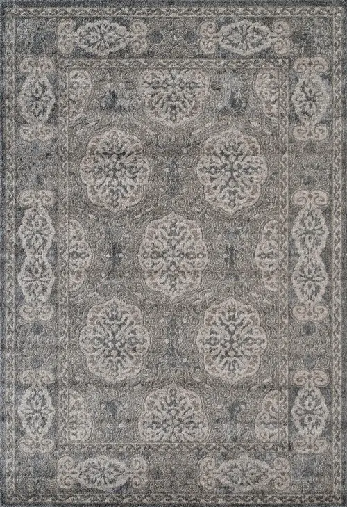 Modern Loom Alexandria Gray Power Loomed Synthetic Rug