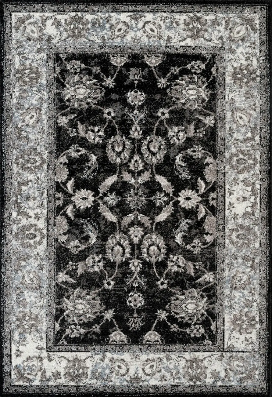 Modern Loom Alexandria Black Power Loomed Synthetic Rug