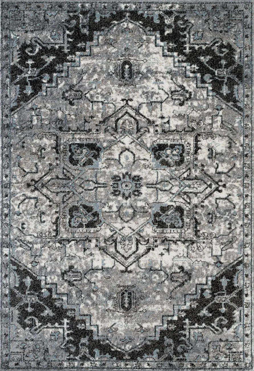 Modern Loom Alexandria Gray Power Loomed Synthetic Rug