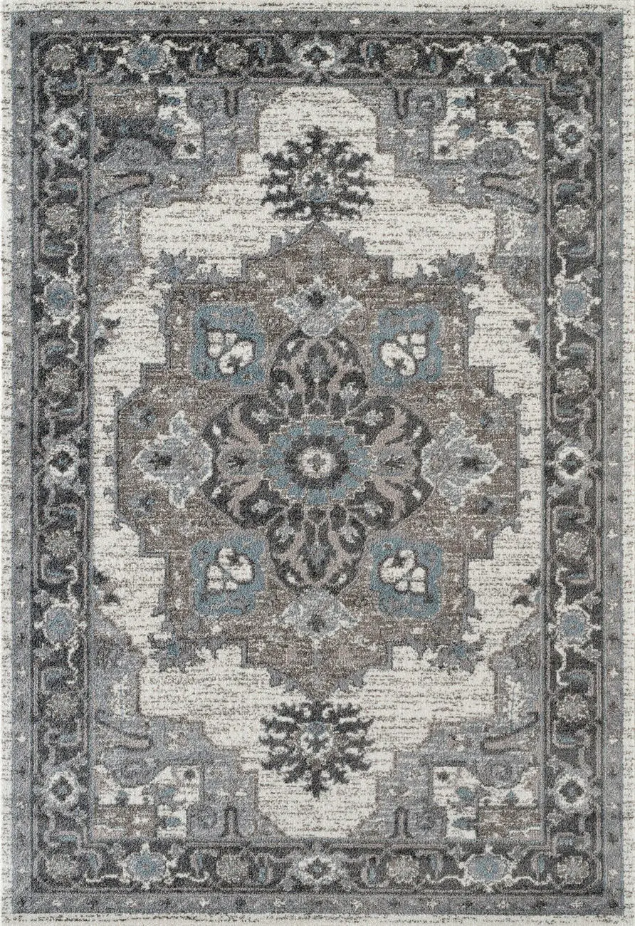 Modern Loom Alexandria Gray Power Loomed Synthetic Rug