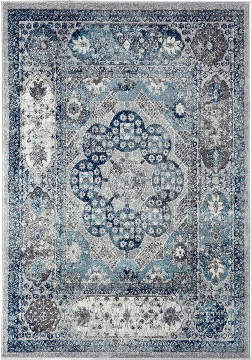 Modern Loom Alexandria Blue Power Loomed Synthetic Rug