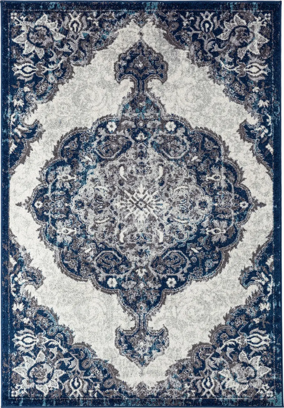 Modern Loom Alexandria Blue Power Loomed Synthetic Rug
