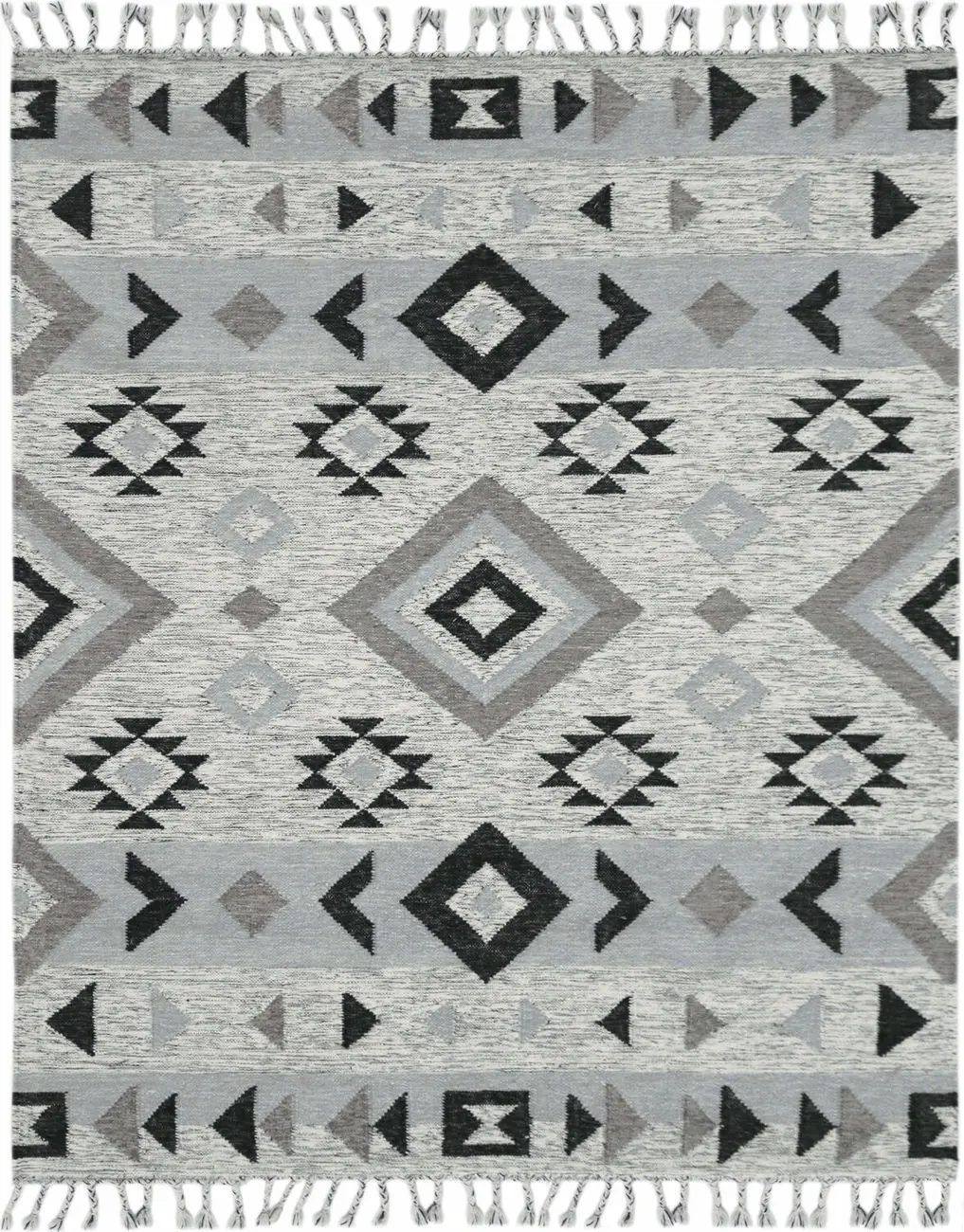 Modern Loom Artifacts Gray Flatweave Wool Rug