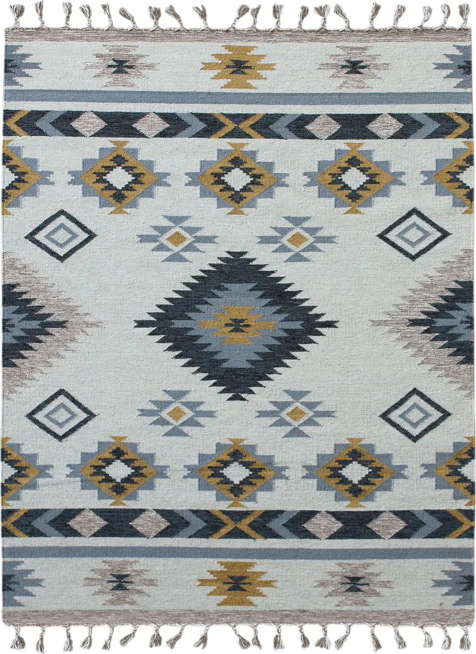 Modern Loom Artifacts Multi-Colored Flatweave Wool Rug