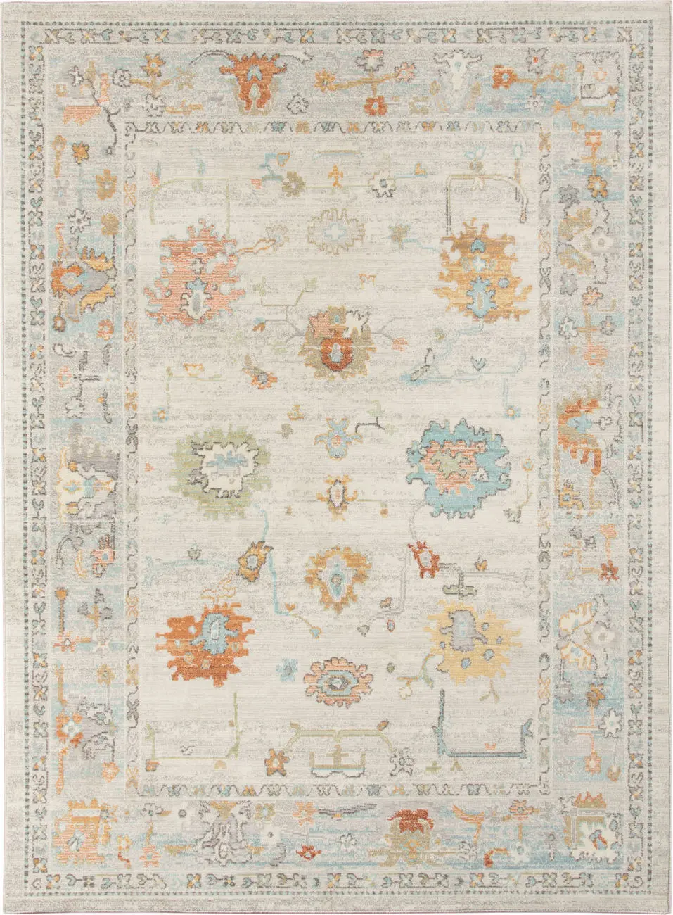 Modern Loom Bohemian Multi-Colored Power Loomed Synthetic Rug