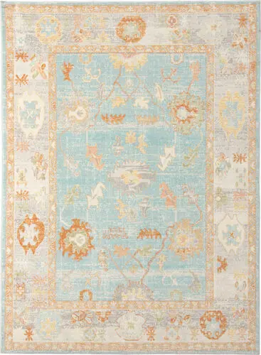 Modern Loom Bohemian Multi-Colored Power Loomed Synthetic Rug