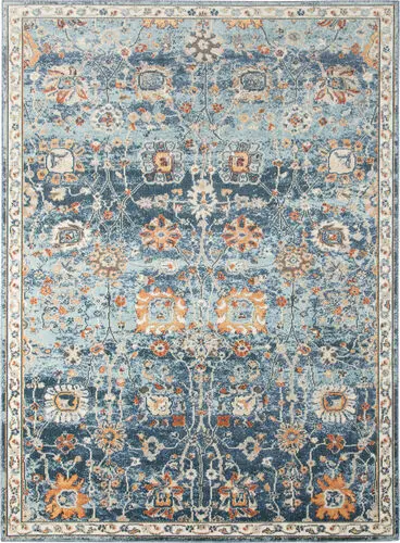 Modern Loom Bohemian Multi-Colored Power Loomed Synthetic Rug