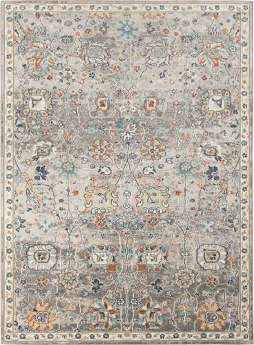 Modern Loom Bohemian Multi-Colored Power Loomed Synthetic Rug