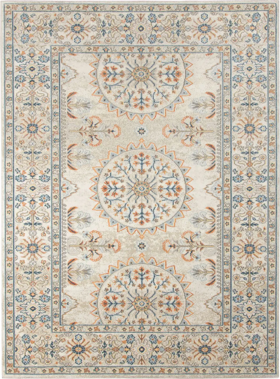 Modern Loom Bohemian Multi-Colored Power Loomed Synthetic Rug