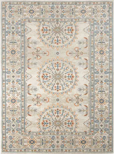 Modern Loom Bohemian Multi-Colored Power Loomed Synthetic Rug