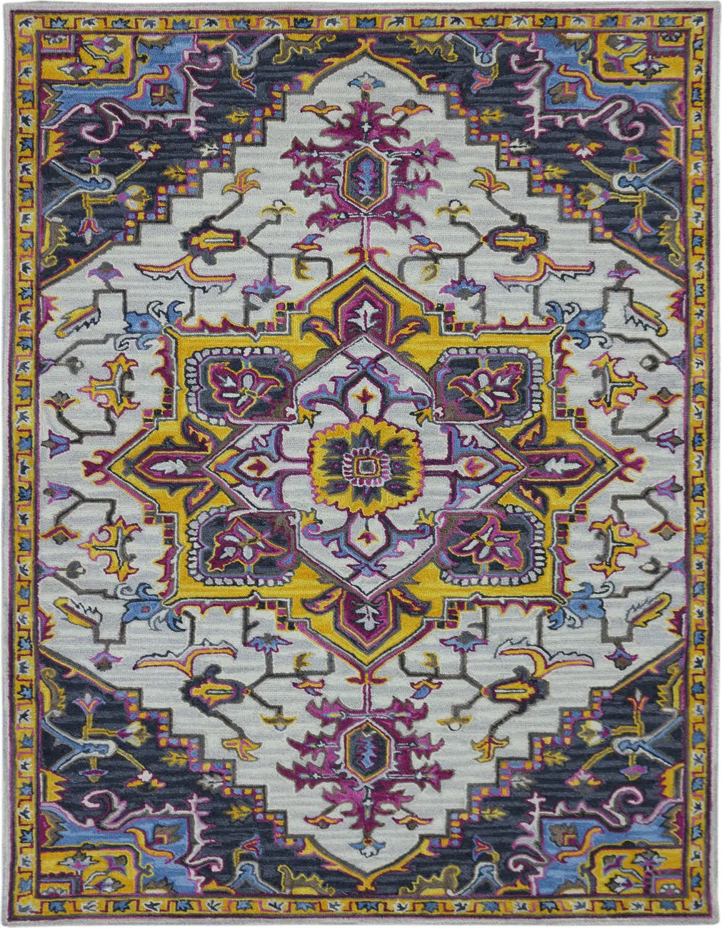 Modern Loom Boho Multi-Colored Hand Tufted Wool Rug