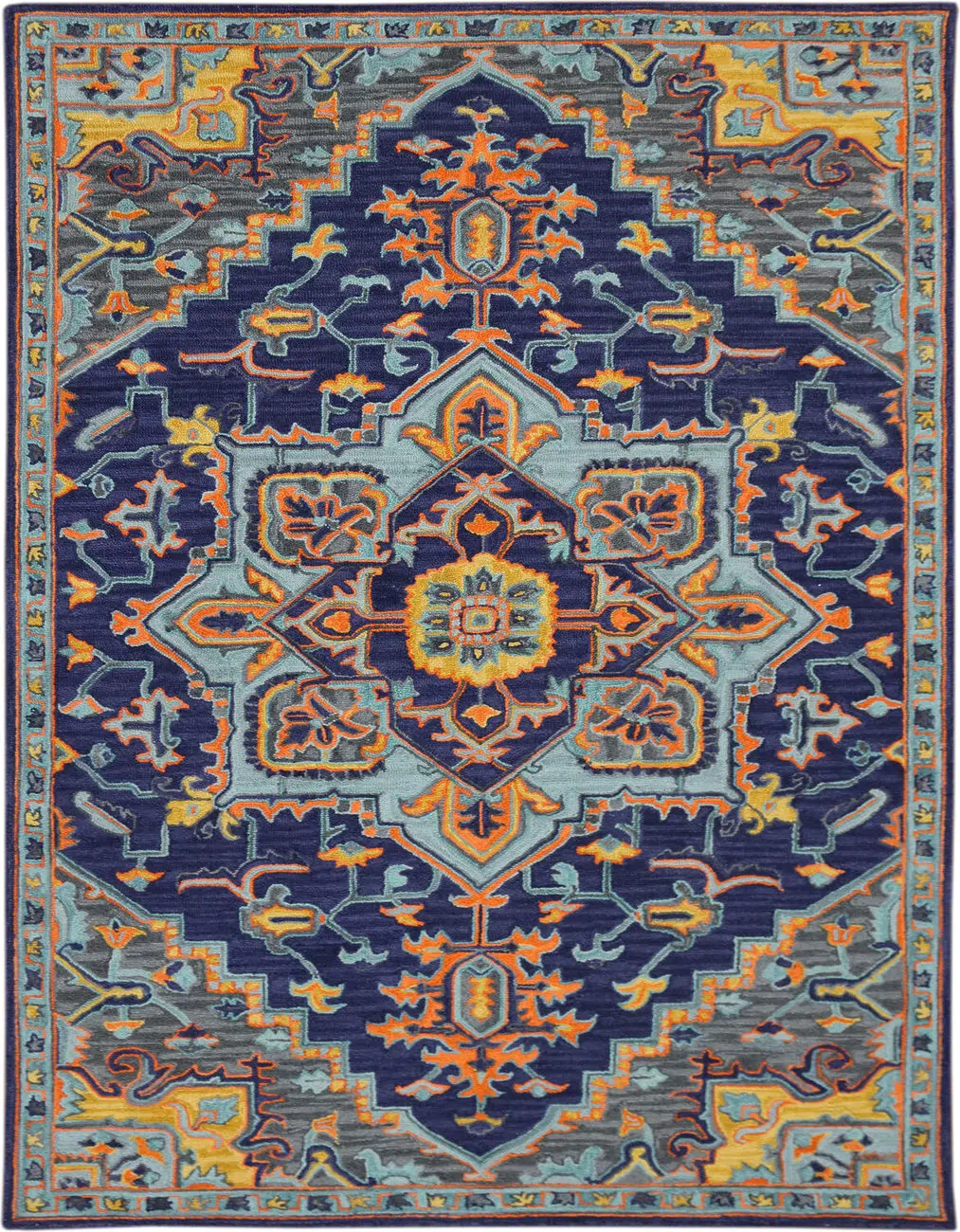 Modern Loom Boho Multi-Colored Hand Tufted Wool Rug