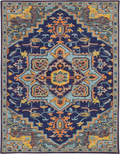 Modern Loom Boho Multi-Colored Hand Tufted Wool Rug