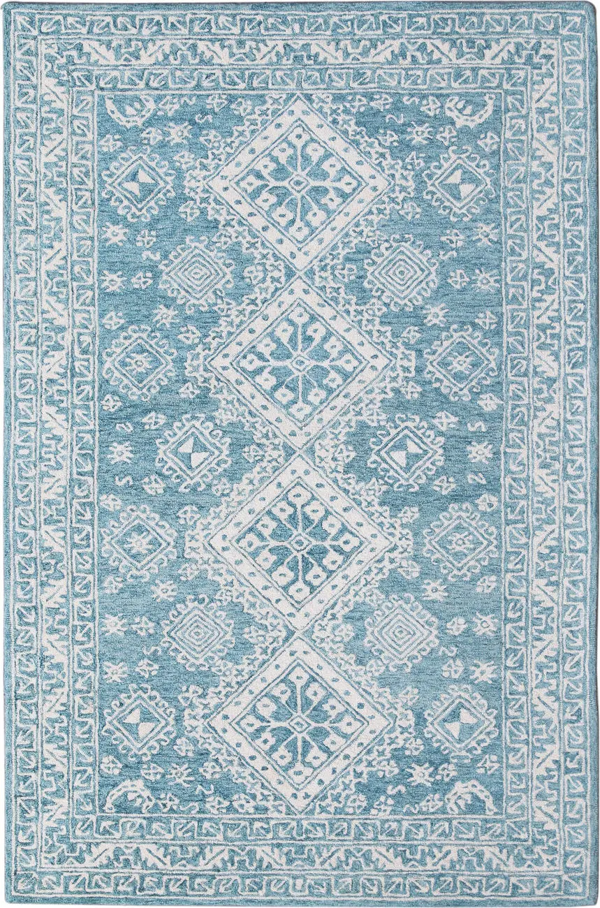 Modern Loom Boston Blue Hand Tufted Wool Rug
