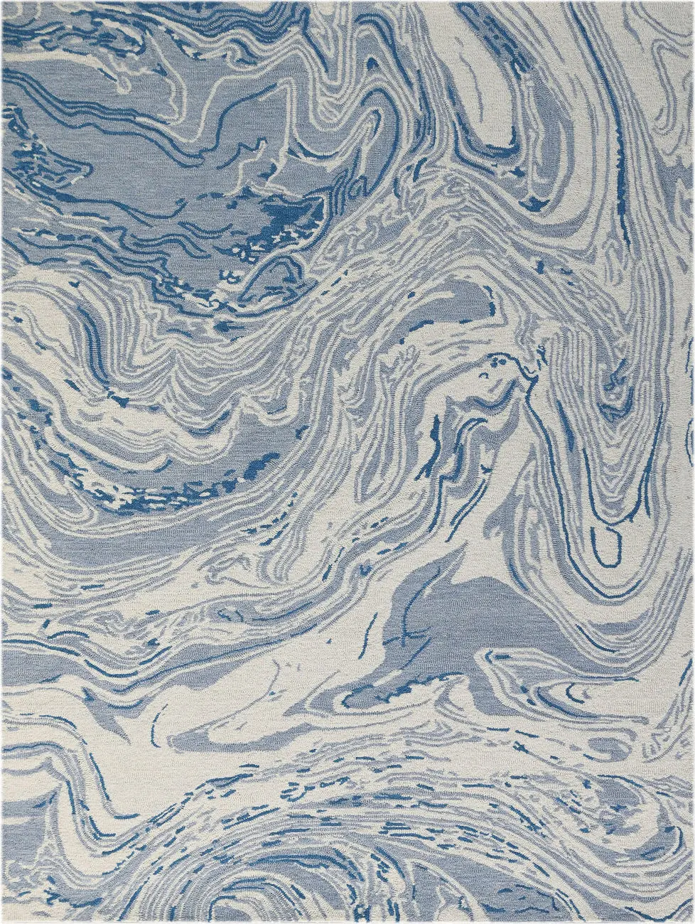 Modern Loom Carrara Blue Hand Tufted Cotton Rug