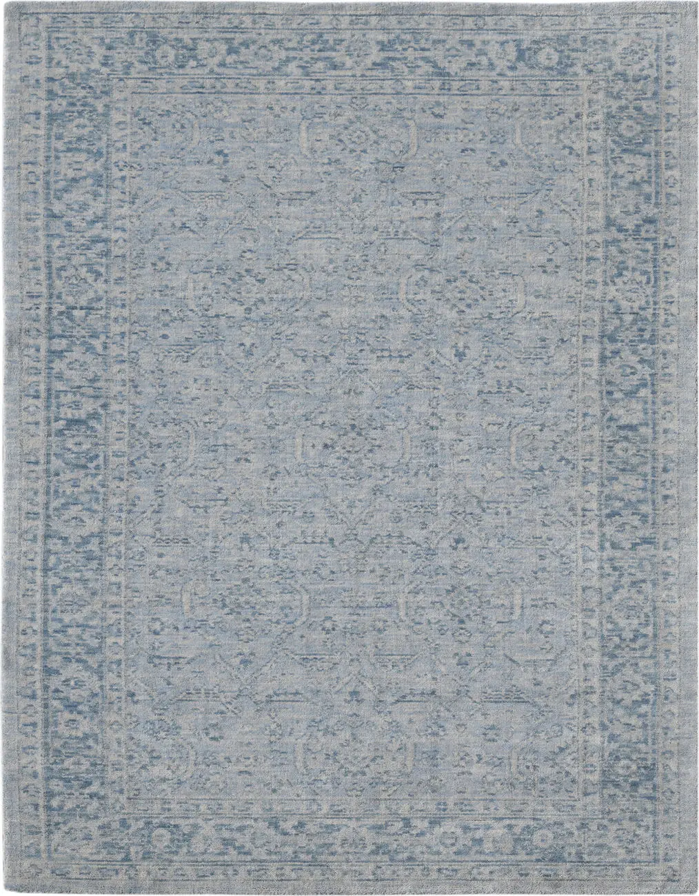 Modern Loom Inara Blue Hand Woven Silk Rug