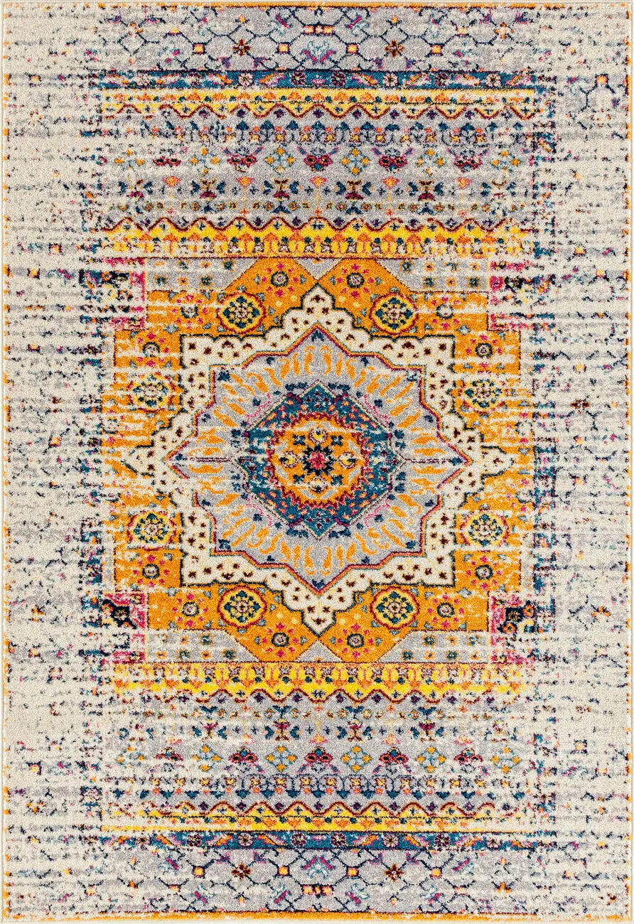 Modern Loom Manhattan Multi-Colored Power Loomed Synthetic Rug