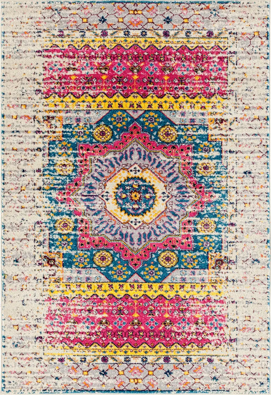 Modern Loom Manhattan Multi-Colored Power Loomed Synthetic Rug