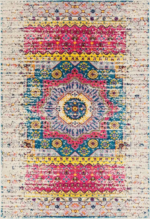 Modern Loom Manhattan Multi-Colored Power Loomed Synthetic Rug
