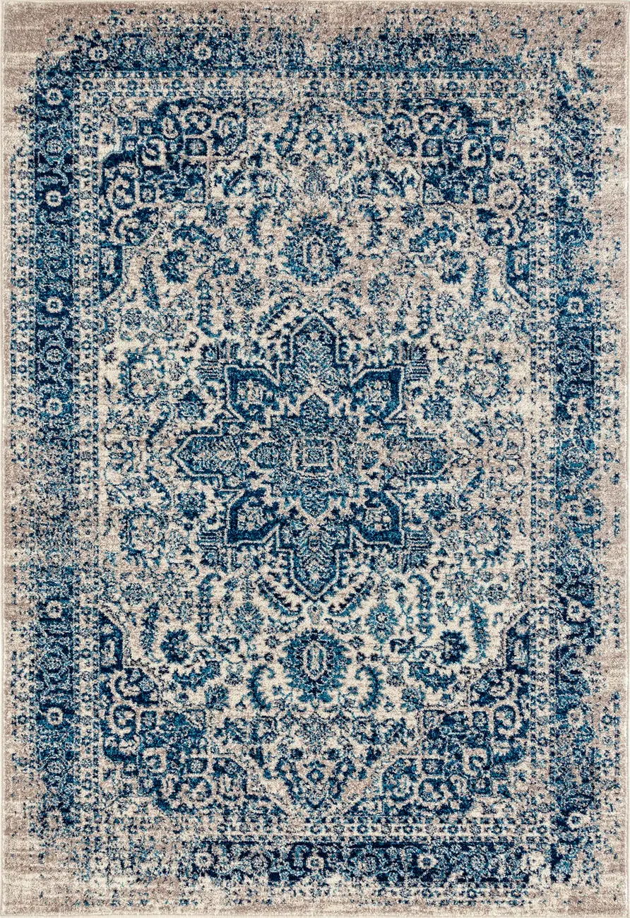 Modern Loom Manhattan Blue Power Loomed Synthetic Rug