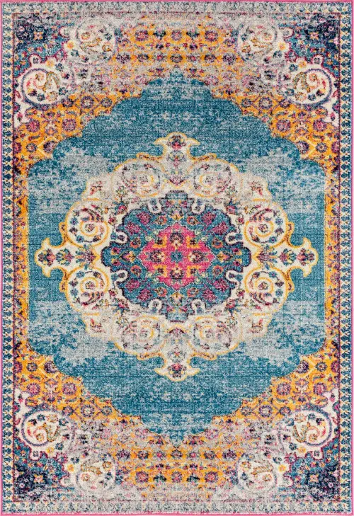 Modern Loom Manhattan Multi-Colored Power Loomed Synthetic Rug