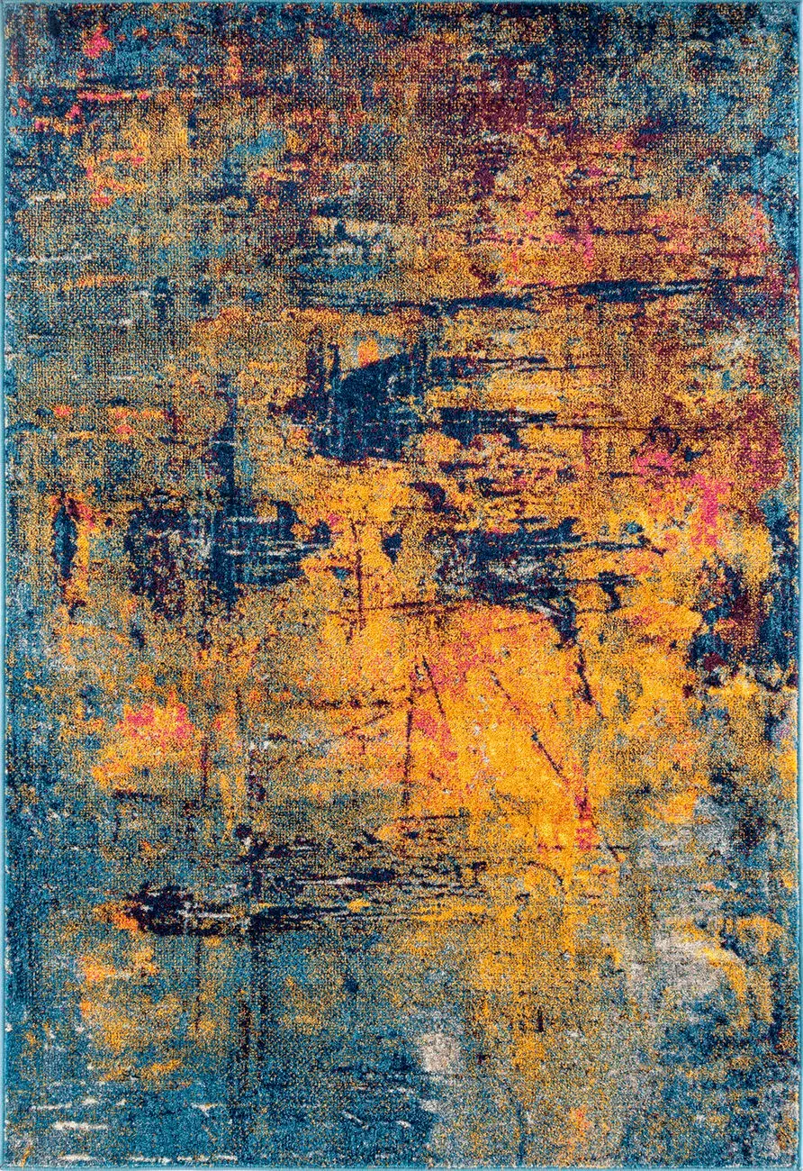 Modern Loom Manhattan Multi-Colored Power Loomed Synthetic Rug