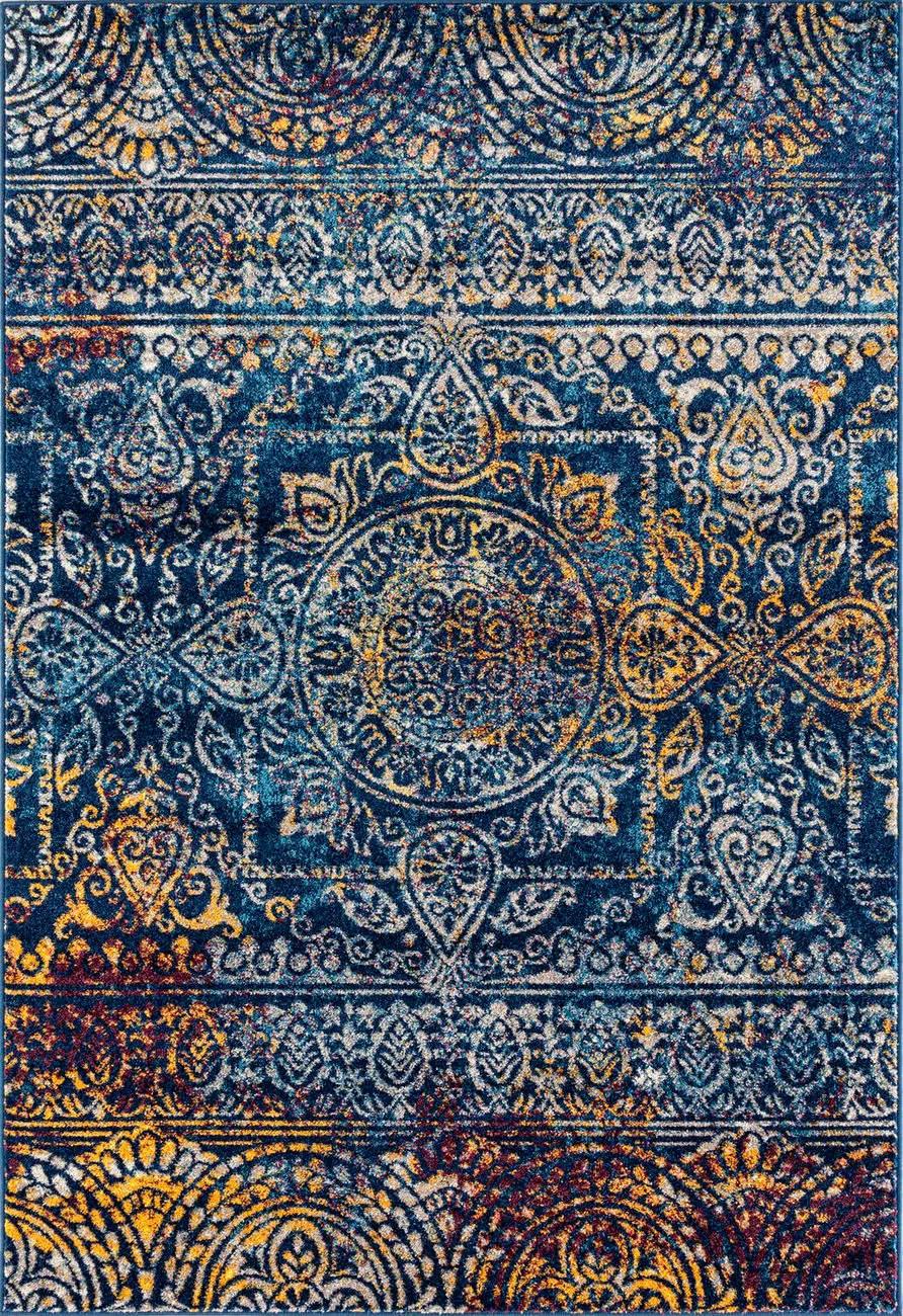 Modern Loom Manhattan Multi-Colored Power Loomed Synthetic Rug