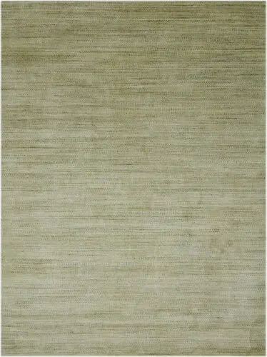 Modern Loom Raffia Green Hand Woven Silk Rug
