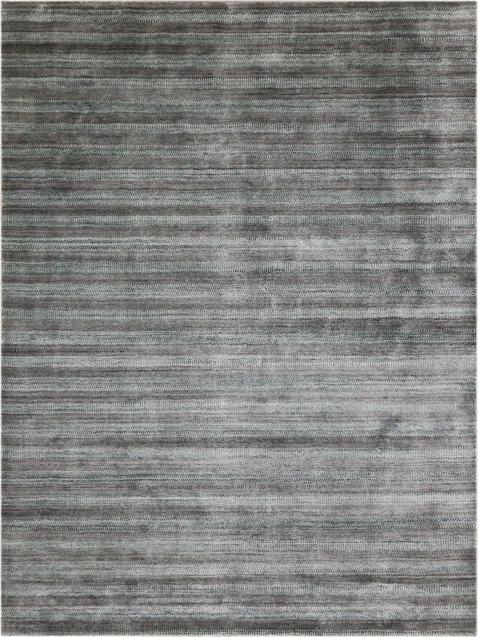 Modern Loom Raffia Gray Hand Woven Silk Rug