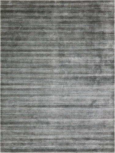 Modern Loom Raffia Gray Hand Woven Silk Rug