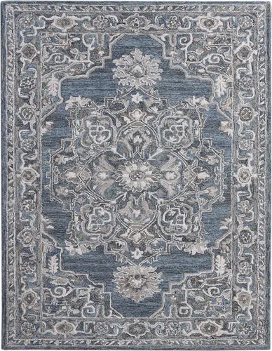 Modern Loom Vestige Blue Hand Tufted Silk Rug
