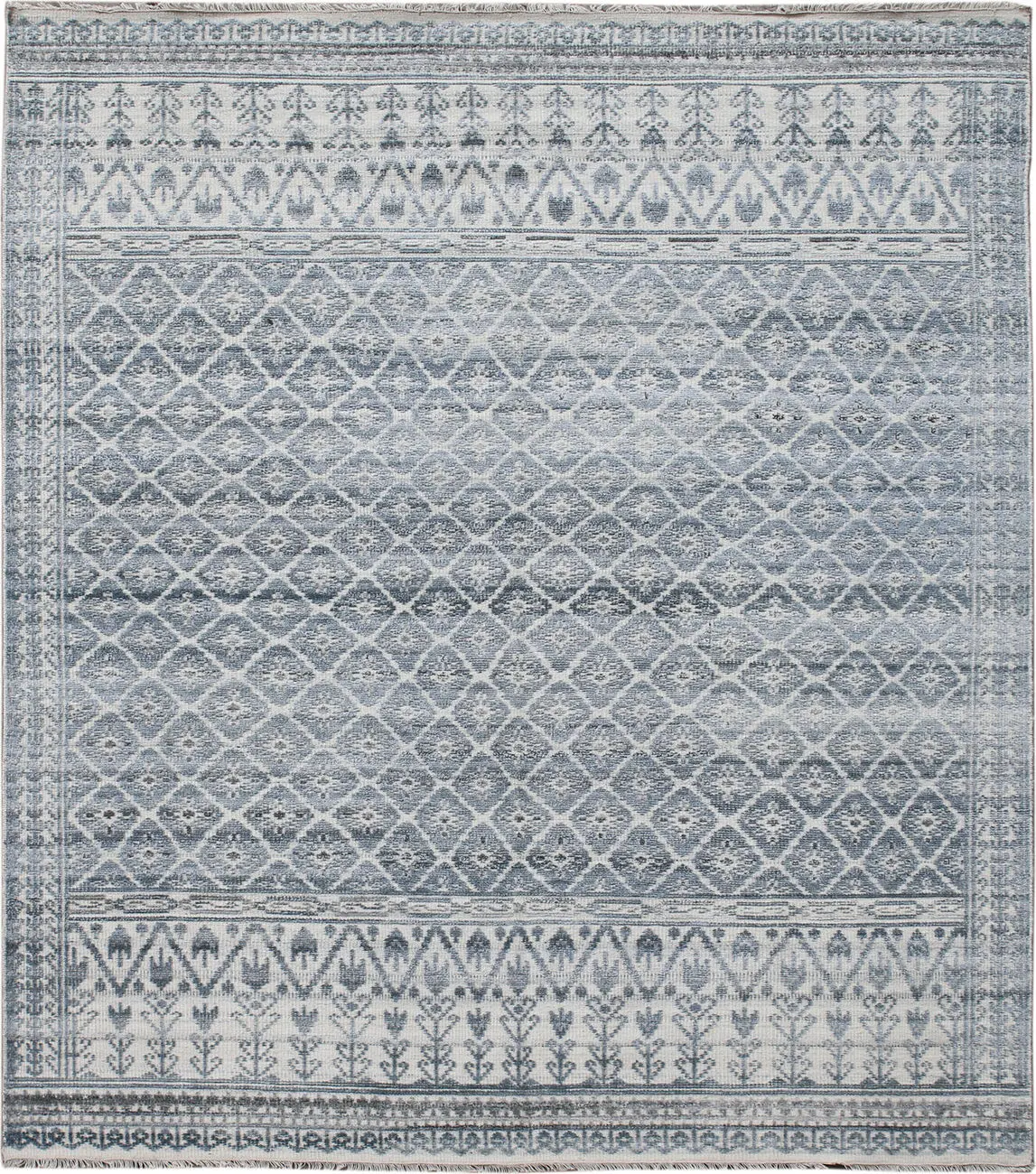 Modern Loom Winslow Blue Hand Knotted Silk Rug