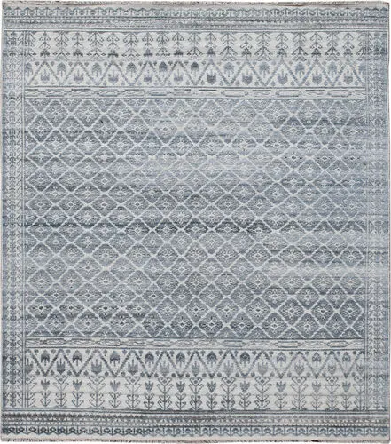 Modern Loom Winslow Blue Hand Knotted Silk Rug