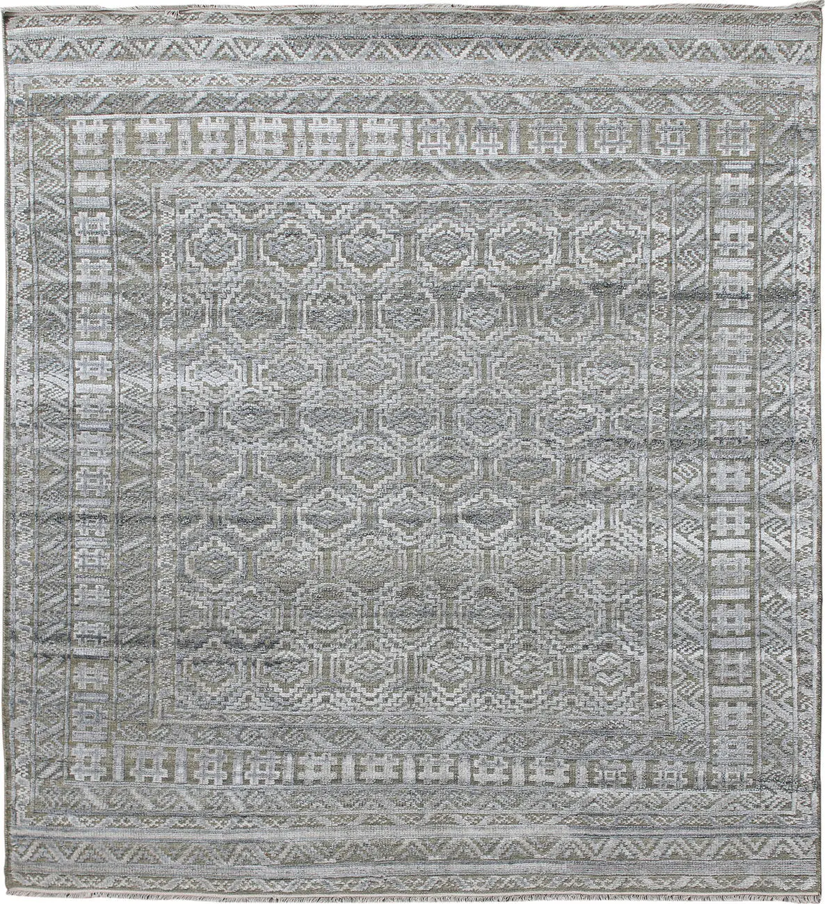 Modern Loom Winslow Gray Hand Knotted Silk Rug