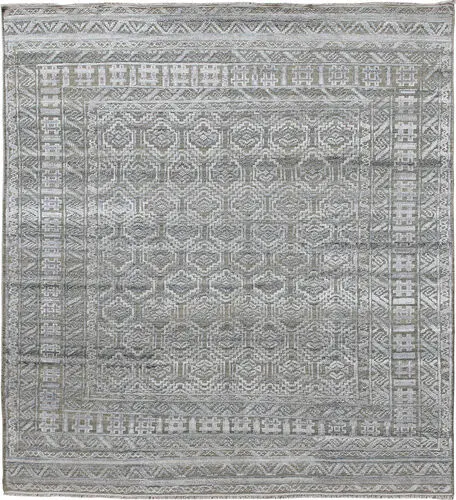 Modern Loom Winslow Gray Hand Knotted Silk Rug