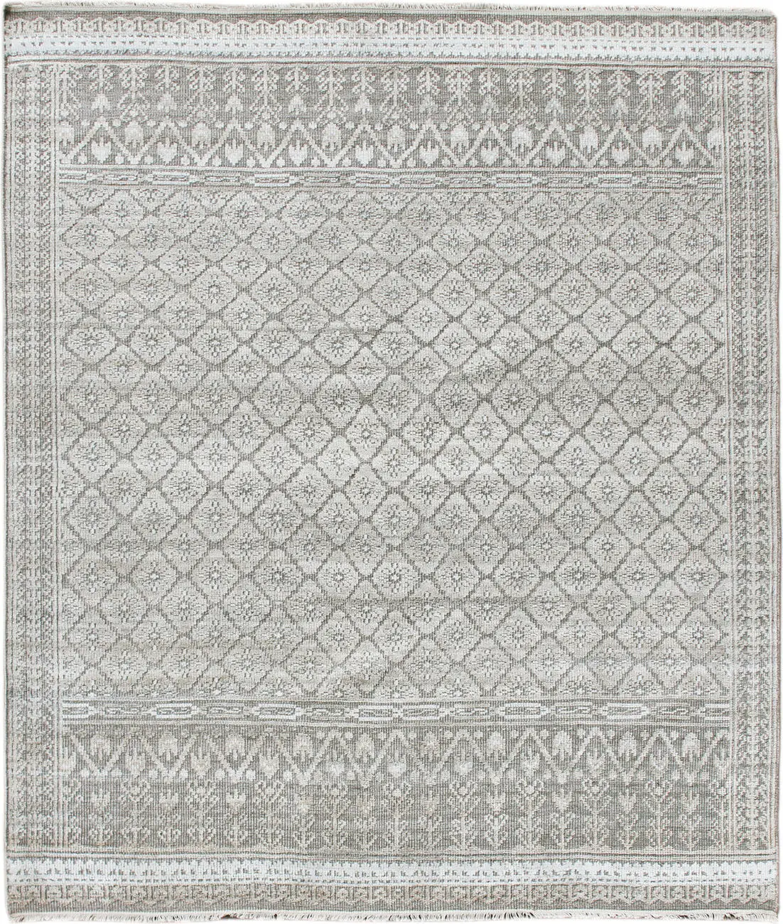 Modern Loom Winslow Beige Hand Knotted Silk Rug